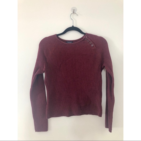 American Eagle Maroon Sweater - Picture 1 of 5